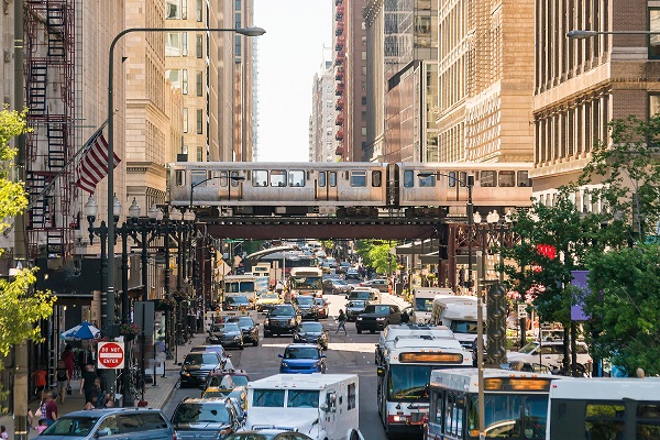 buses traffic chicago