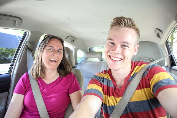 Chicago teen learning how to drive with mom