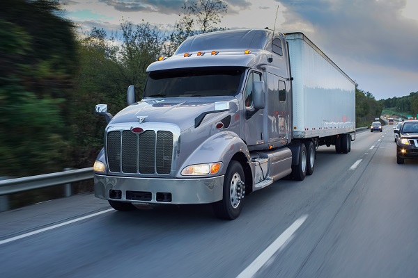 Truck accident on Illinois highway during the evening