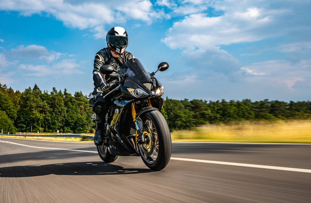 motorbike on the road riding. motorbike on the road riding.
