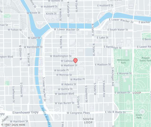 Location Map: 20 N Clark St, Suite 1450 Chicago, Illinois 60602