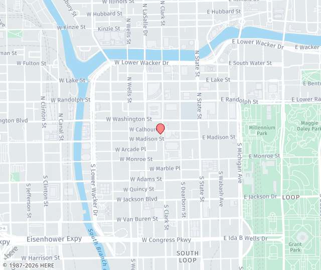 Location Map: 20 N Clark St, Suite 1450 Chicago, Illinois 60602